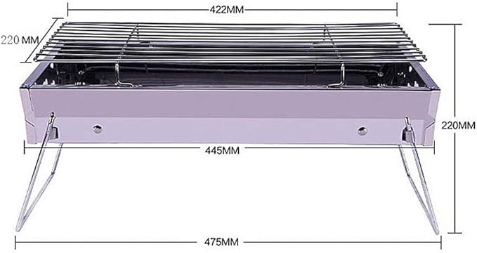 Stainless Steel BBQ Grill Charcoal Stove Portable Folding Barbecue Rack Outdoor Cooking Tool