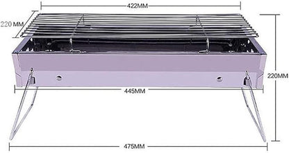 Stainless Steel BBQ Grill Charcoal Stove Portable Folding Barbecue Rack Outdoor Cooking Tool
