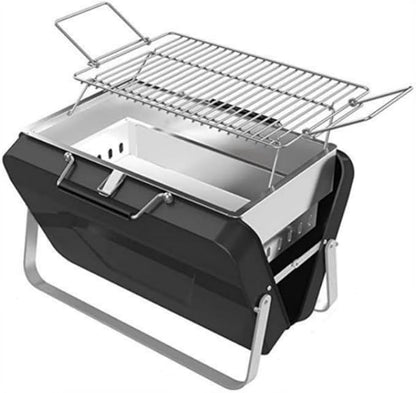 Portable Charcoal BBQ Grill, Briefcase Shape Non-stick Steel Barbecue Grill for Outdoors Camping Picnic and Party Cooking