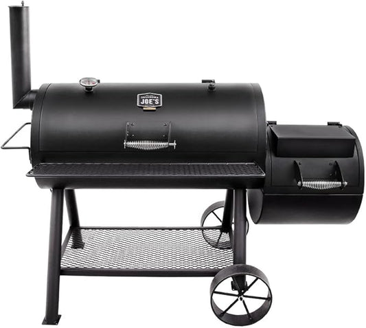 Oklahoma Joe's Longhorn Offset Charcoal Smoker and Grill with 1060 sq. in. Cooking Area in Black