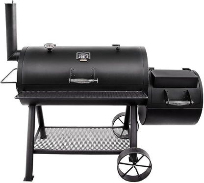 Oklahoma Joe's Longhorn Reverse Flow Offset Charcoal Smoker and Grill with 1060 sq. in. Cooking Area in Black