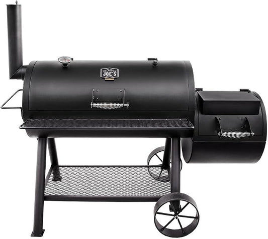Oklahoma Joe's Longhorn Reverse Flow Offset Charcoal Smoker and Grill with 1060 sq. in. Cooking Area in Black