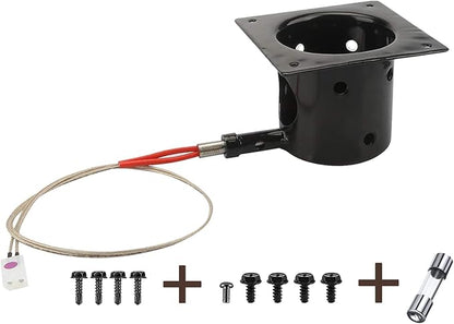 Heavy Duty Steel Porcelain-Enameled Fire Burn Pot and Hot Rod Ignitor Kit Replacement Parts for Traeger & Pit Boss Wood Pellet Grill, Igniter Ignition BBQ Part