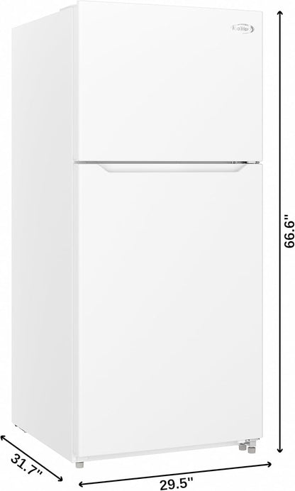 KoolMore 30 Inch 20 Cu Ft Top Freezer Refrigerator, White, Freestanding Full Size Fridge Freezer for Home Kitchen or Garage