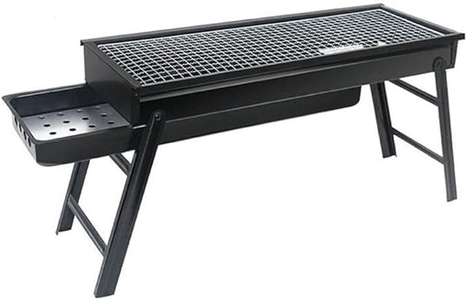 Portable BBQ Grill Folding Charcoal Barbecues Grill Stainless Steel BBQ Camping Grill for Outdoor Barbecue Lovers Picnics Park Beach Party for 3-5 People 60 x 22 x 33 cm (Size : C)