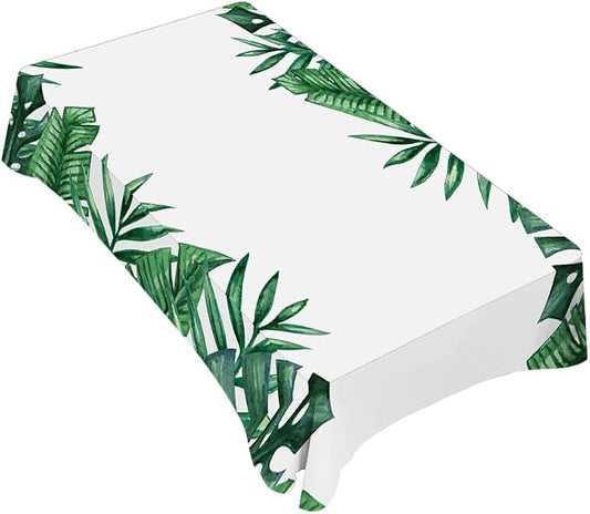 TKS MITLAN Palm Tree Leaves Tablecloth 60x84 Inch Rectangular Summer Tropical Green Leaf Oblong Table Cloth Kitchen Table Decorations for Home Dinner Party