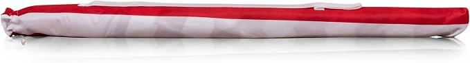 PICNIC TIME 5.5 Ft Portable Beach Umbrella, Lightweight UV Protection Sunshade with Tilt Pole & Carry Bag, Outdoor Canopy Umbrella for Beach, Sand, Pool, Patio, Camping, Travel, or Backyard Shade, (Red & White Cabana Stripe)