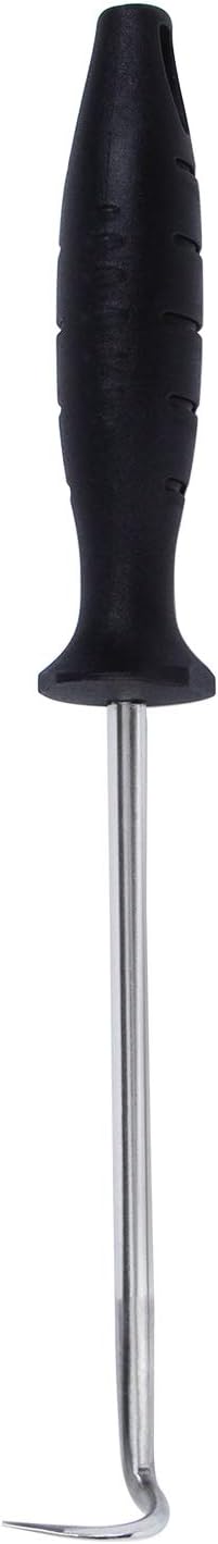 MSY BIGSUNNY 12" Heavy Duty Food Flipper with Sharp Tail Tip, Stainless Steel Grilling Meat Hook for Grilling, Flipping and Turning