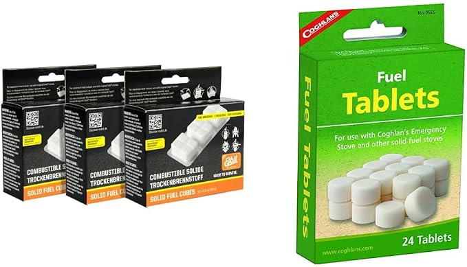 Esbit 1300-Degree Smokeless Solid 14g Fuel Tablets for Backpacking, Camping, and Emergency Prep