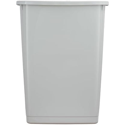 Superio Kitchen Trash Can 9 Gallon Slim Waste Bin 37 Qt Durable Plastic, Fit Small Spaces, Office, Bathroom, Under Counter (4, White Smoke)
