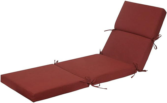 3" Solid Outdoor Lounge Chair Cushion, 74 x 22.5 inch Weather Resistant Chaise Lounge Cushion with 6 Ties for Patio Pool Furniture