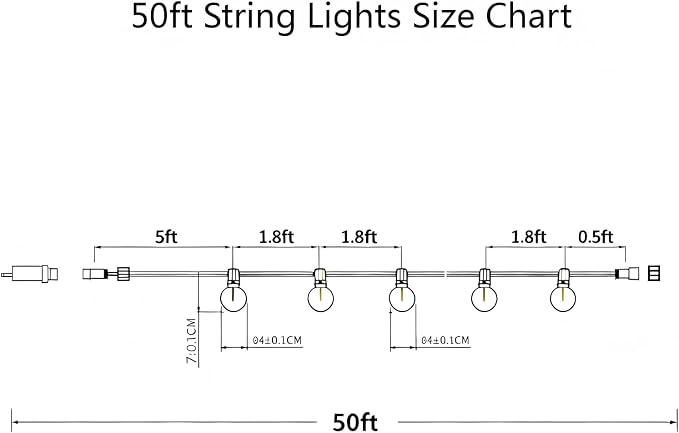 SANBEN Outdoor String Lights with Remote, 50ft 25 Bulbs Low Voltage(24V) Patio Lights, Dimmable & Timer, IP65 Waterproof, G40 LED Hanging Lights for Outside, Deck, Garden, Backyard, Porch, Party