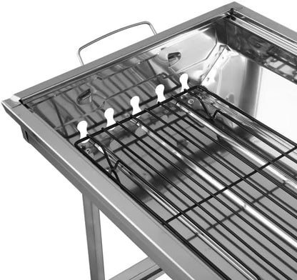 Portable Charcoal Grills Stainess Steel Folded Barbecue Grill 70x31x71cm Portable BBQ Grill for Outdoor Cooking Camping and Family Barbecue Outdoor Picnic