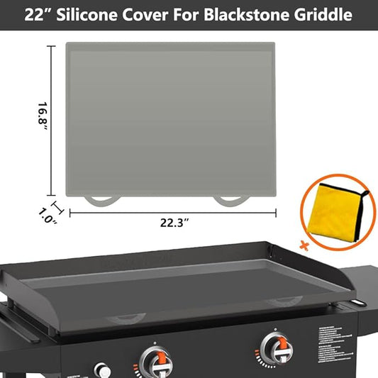 Blackstone Silicone Griddle Cover for 22 Inch Blackstone Grill Cover Flexible & Easy Grip Handle Prevents Splatter & Retains Heat Dishwasher Safe Lid for Easy Cleaning Grill Accessories
