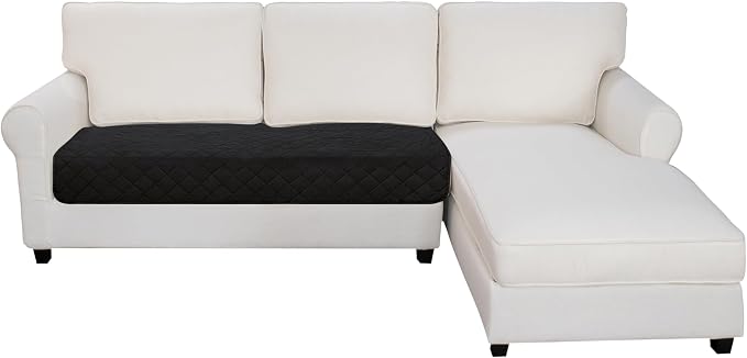 Easy-Going Sectional Couch Covers for Dogs L Shape Sofa Cover Reversible Sofa Slipcover Chaise Lounge Cover Furniture Protector Cover for Pets Dog Cat (30 x 50 inches, Black/Beige) | Black/Beige, Soft Sofa Slipcover For Dogs, Fits Left/Right Chaise Lou...