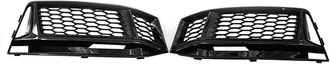 Fog Lamps Cover Front Fog Light Grill S4 A4 B9 SLine for Gloss Black Honeycomb Style