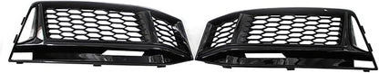 Fog Lamps Cover Front Fog Light Grill S4 A4 B9 SLine for Gloss Black Honeycomb Style