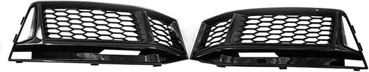 Fog Lamps Cover Front Fog Light Grill S4 A4 B9 SLine for Gloss Black Honeycomb Style