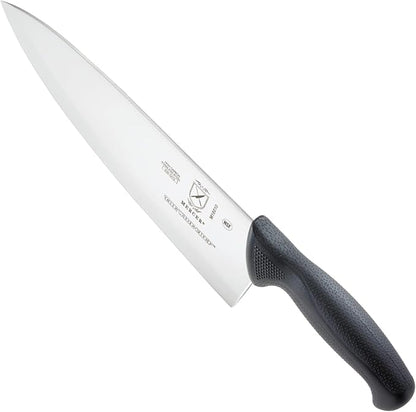 Mercer Culinary M18010 Millennia Black Handle, 10-Inch Wide Hollow Ground, Chef's Knife