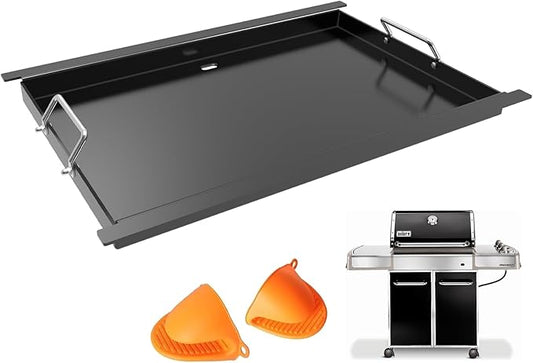 Full-Size Griddle Insert for Weber Genesis 300 Grill Parts Genesis S-310 S-320 S-330 E-310 E-320 E-330 CEP-310 EP-310 EP-320 EP-330 Accessories, Carbon Steel Flat Top Griddle Insert for 7524 Grate