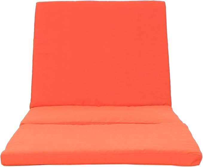 Christopher Knight Home Jamaica Outdoor Water Resistant Chaise Lounge Cushions, 2-Pcs Set, Orange