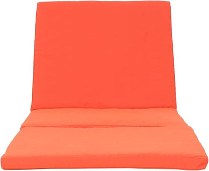 Christopher Knight Home Jamaica Outdoor Water Resistant Chaise Lounge Cushions, 2-Pcs Set, Orange