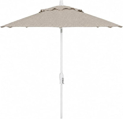 Treasure Garden 9ft Patio Umbrella - Outdoor Furniture Market Umbrella – Deluxe Auto-Tilt – White Aluminum Frame (Sunbrella, Cast Silver)