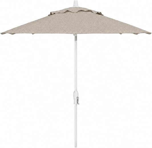 Treasure Garden 9ft Patio Umbrella - Outdoor Furniture Market Umbrella – Deluxe Auto-Tilt – White Aluminum Frame (Sunbrella, Cast Silver)