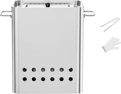 Vertical Charcoal BBQ Smoker 430 Stainless Steel Grill 360° Even Heating Oil and Fire Separation with A Variety of Accessories for Home Restaurants & Catering(A)