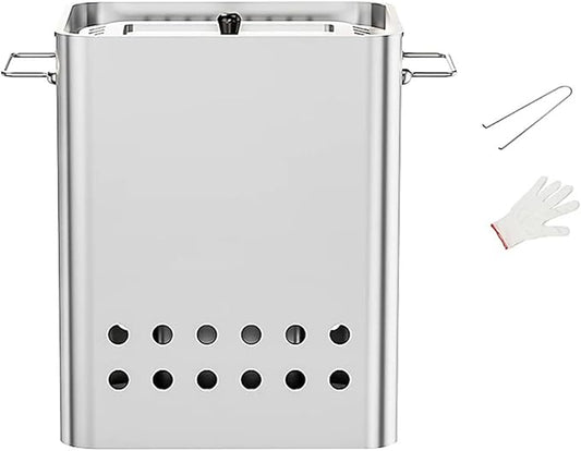 Vertical Charcoal BBQ Smoker 430 Stainless Steel Grill 360° Even Heating Oil and Fire Separation with A Variety of Accessories for Home Restaurants & Catering(A)