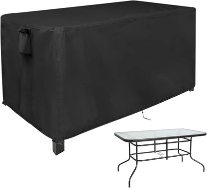 Outdoor Dining Table Cover, 56inch Patio Dining Table Cover Waterproof for 6 Person Dining Table,Outdoor Furniture,Stainless Steel/Metal Table-56"L x 32"W x 28"H