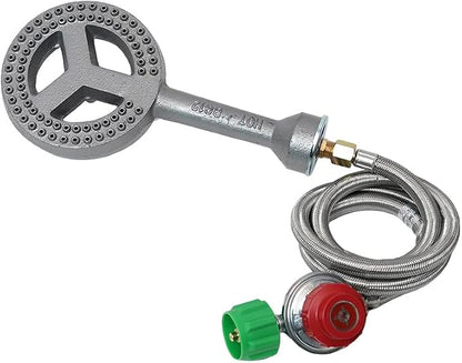 COOKAMP Cast Iron Propane Burner Head 60000 BTU with Brass Fitting Orifice (SH12RH - DIY Burner & Regulator)
