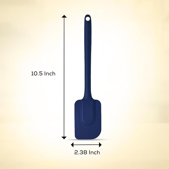 Mrs. Anderson’s Baking Silicone Spatula, Flexible And Nonstick, One-Piece Design, Navy, For Mixing, Folding, Scraping, Baking, And Cooking