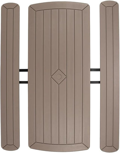 OEF Furnishings Heavy Duty Blow Molded Folding Picnic Table - Brown, Brown Frame