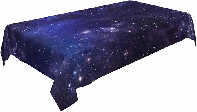TKS MITLAN Tablecloth Galaxy Universe Table Cloth Rectangle Table 60 x 84 Inch Starry Night Sky Stars Outer Space Kitchen Decorations for Home Dinner Party