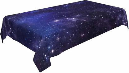 TKS MITLAN Tablecloth Galaxy Universe Table Cloth Rectangle Table 60 x 84 Inch Starry Night Sky Stars Outer Space Kitchen Decorations for Home Dinner Party