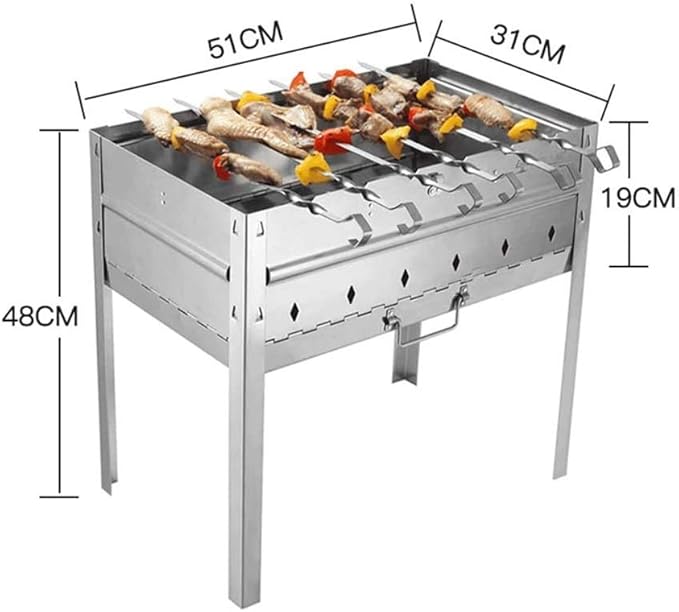 Portable Charcoal Grill for Camping BBQ Grills, Outdoor Barbecue Grill Stainless Steel Foldable Grill Rack for Patio Picnic Tailgate Backyard,A-1