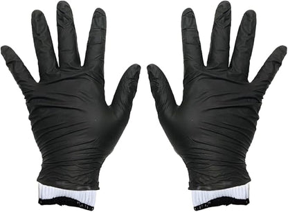 LavaLock Disposable Nitrile BBQ Gloves with Cotton Liners for Outdoor Cooking Grilling Smokers and Barbecue Competition, Chef or Kitchen use (Large 50 Count Black)