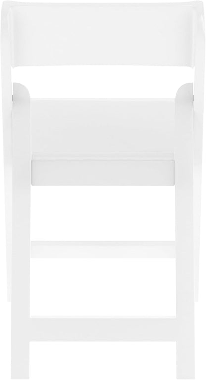 Flash Furniture Hercules Tucker Commercial White Resin Folding Chair - Lightweight, Vinyl Padded Removable Seat, Indoor Outdoor Use, Event & Wedding Ready, Set of 2