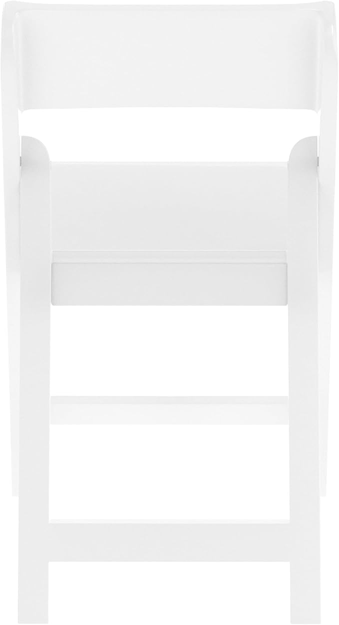 Flash Furniture Hercules Tucker Commercial White Resin Folding Chair - Lightweight, Vinyl Padded Removable Seat, Indoor Outdoor Use, Event & Wedding Ready, Set of 4