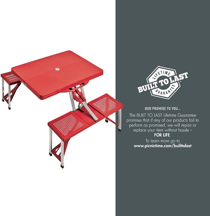 Picnic TIME NFL Football Field Folding Picnic Table, Camping Table, Outdoor Table with Umbrella Hole