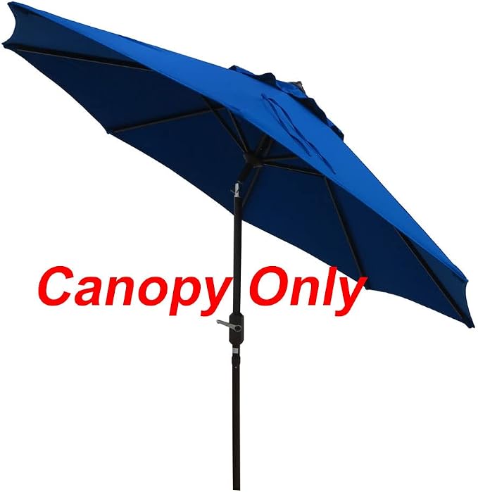 9ft Patio Umbrella Replacement Canopy Market Umbrella Top Outdoor Umbrella Canopy with 8 Ribs,Vented Canopy, Fade Resistant, UPF 50+ Excellent Sun Protection