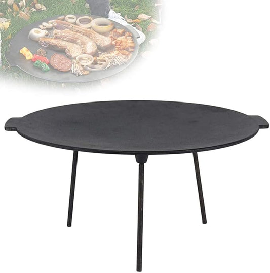 Outdoor Large Charcoal Grill Plate, Large Cake Pit, Cast Iron Pan, Camping Frying Pan, Driving Wrought Iron Grill, Barbecue Grill, Portable Folding Grill,M