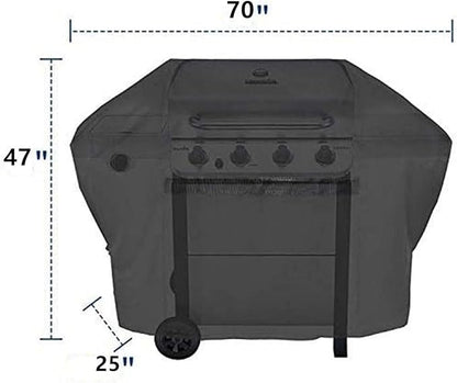 iCOVER Grill Cover 70 Inch 600D Heavy-Duty Water Proof Patio Outdoor Black Canvas BBQ Barbecue Smoker Grills Covers for Weber Char-Broil Brinkmann Holland Dyna-Glo and JennAir