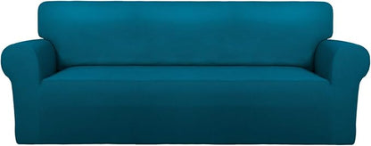 PureFit Stretch Couch Covers for Sofa Large Sofa Slipcovers Peacock Blue | 1-Piece Sofa Cover Washable Soft Couch Protector, Couch Slipcover with Non Skid Foam and Elastic Bottom for Kids, Dogs