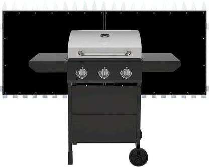 Heat Shield Behind Grill 3'x4' Heat Shield Mat for Wall, Heavy Duty Grill Fireproof Cover and Screen Protector Thermal Barrier Pad with Hanging Holes for Outdoor Deck Fence, Black (3.2X4FT)