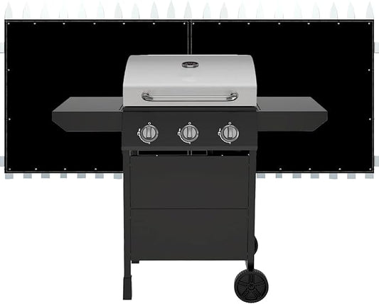 Heat Shield Behind Grill 3'x4' Heat Shield Mat for Wall, Heavy Duty Grill Fireproof Cover and Screen Protector Thermal Barrier Pad with Hanging Holes for Outdoor Deck Fence, Black (3.2X4FT)