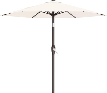 AreShark 7.5FT Patio Umbrella Table Market Umbrella w/Tilt and Crank, Heavy-Duty Outdoor Umbrellas for Pool, Deck, Garden and Backyard, Cream White