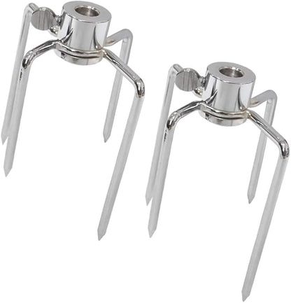 4 Pack Stainless Steel 304 Universal Grill Rotisserie Meat Forks Set - Fits 1/2-Inch and 3/8-Inch Hexagon & 3/8-Inch and 5/16-Inch Square & 1/2-Inch Round Spit Rods