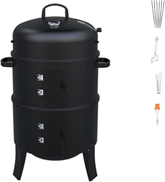 Charcoal Roast Duck Oven with Observation Window Steel Barbecue Grill with Various Accessories 360° Even Heating Triangular Stability for Roasting Duck, Turkey, Lamb, Pork, and Poultry